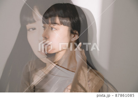 20代女性のナチュラルビューティイメージ(多重露光) 20代女性のナチュラルビューティイメージ(多重露光) 87861085