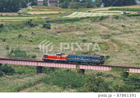 越美北線　柿ヶ島－下唯野　JR西日本　DE10-1119（福井）＋マヤ34-2005（京都）　マヤ検 87861391