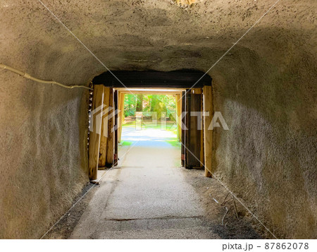 史跡石見銀山遺跡龍源寺間歩洞窟の出口 87862078