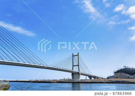 青空と松川浦大橋 福島県相馬市 青空と松川浦大橋 福島県相馬市 87863966