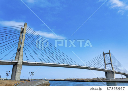 青空と松川浦大橋 福島県相馬市 青空と松川浦大橋 福島県相馬市 87863967
