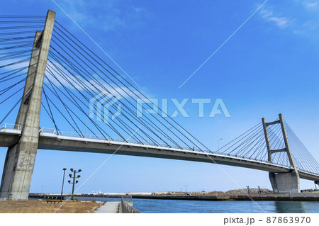 青空と松川浦大橋 福島県相馬市 青空と松川浦大橋 福島県相馬市 87863970