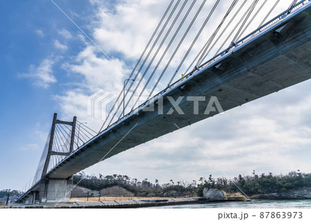 青空と松川浦大橋 福島県相馬市 青空と松川浦大橋 福島県相馬市 87863973