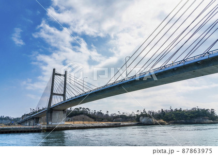 青空と松川浦大橋 福島県相馬市 青空と松川浦大橋 福島県相馬市 87863975
