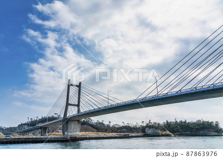 青空と松川浦大橋 福島県相馬市 青空と松川浦大橋 福島県相馬市 87863976