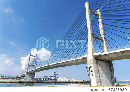 青空と松川浦大橋 福島県相馬市 青空と松川浦大橋 福島県相馬市 87863980