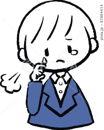 何かに悲しんだり落ち込んだりしているスーツ姿の男性のイラスト 何かに悲しんだり落ち込んだりしているスーツ姿の男性のイラスト 87864414