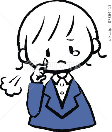 何かに悲しんだり落ち込んだりしているスーツ姿の女性のイラスト 何かに悲しんだり落ち込んだりしているスーツ姿の女性のイラスト 87864415