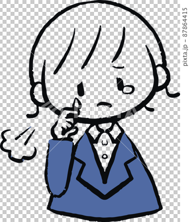 何かに悲しんだり落ち込んだりしているスーツ姿の女性のイラスト 何かに悲しんだり落ち込んだりしているスーツ姿の女性のイラスト 87864415