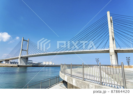 青空と松川浦大橋 福島県相馬市 青空と松川浦大橋 福島県相馬市 87864420