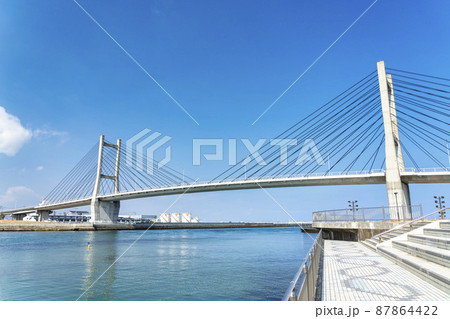 青空と松川浦大橋 福島県相馬市 青空と松川浦大橋 福島県相馬市 87864422