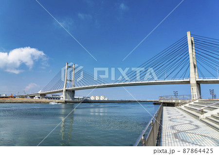 青空と松川浦大橋 福島県相馬市 青空と松川浦大橋 福島県相馬市 87864425