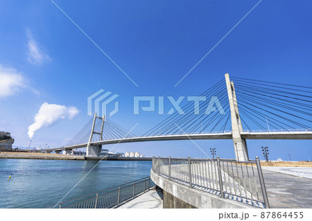 青空と松川浦大橋 福島県相馬市 青空と松川浦大橋 福島県相馬市 87864455