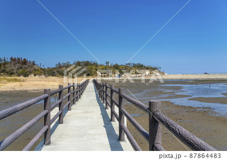 松川浦桟橋からの風景　海苔の養殖棚　福島県相馬市 87864483