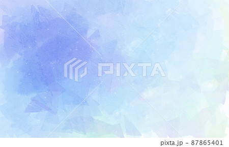 【背景素材】水彩絵の具で描いたような青色のグラデーション壁紙02 87865401