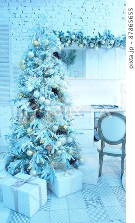 Christmas tree with gifts, merry Christmas, New Year Christmas tree with gifts, merry Christmas, New Year 87865655