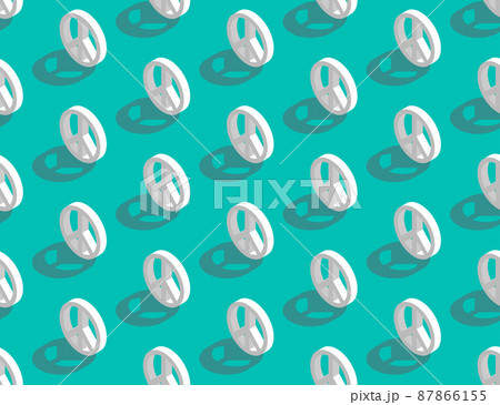 Peace icon 3d isometric seamless pattern, Pray and Stop war concept design poster and social banner post horizontal illustration isolated on green background with space, vector eps 10 Peace icon 3d isometric seamless pattern, Pray and Stop war concept design poster and social banner post horizontal illustration isolated on green background with space, vector eps 10 87866155