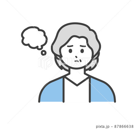 高齢女性の表情とジェスチャーのイラスト素材 87866638