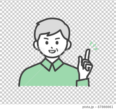 老年人面部表情和手勢的插圖素材 87866661