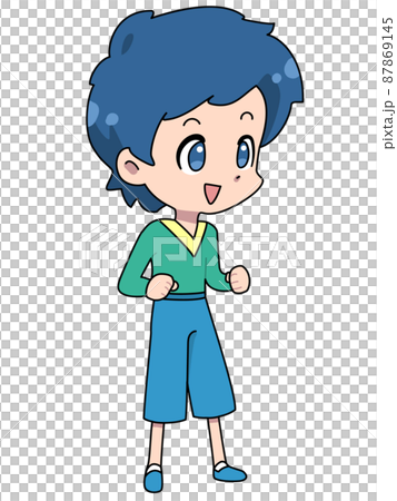 精力充沛的男孩（全身）與主線 87869145