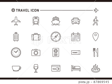 旅行アイコン_線 87869545