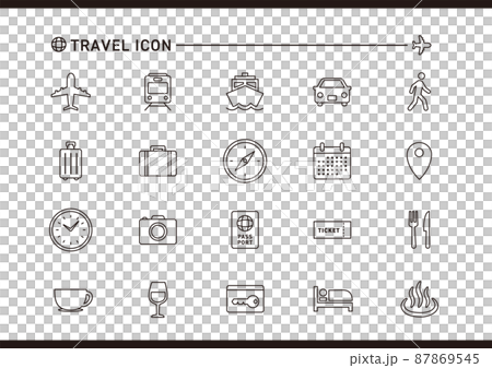 旅行アイコン_線 87869545