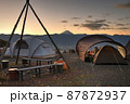 山梨キャンプはスリーストーン の夜景から朝日 87872937