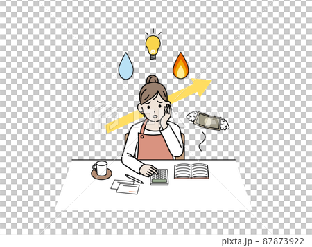 Housewives who are worried about rising utility bills Housewives who are in trouble with expenses 87873922