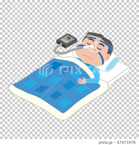 睡眠時無呼吸症候群を治療する男性 87873976