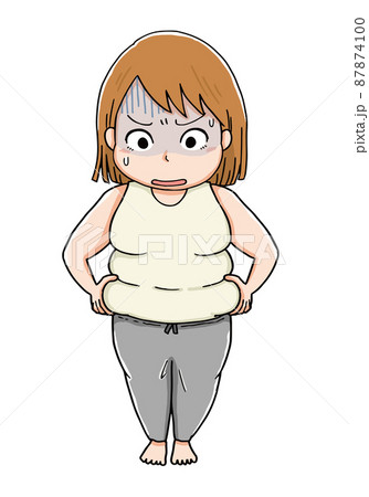 太ってショックを受ける女性 太ってショックを受ける女性 87874100