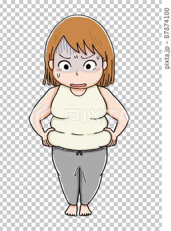 Fat and shocked woman 87874100