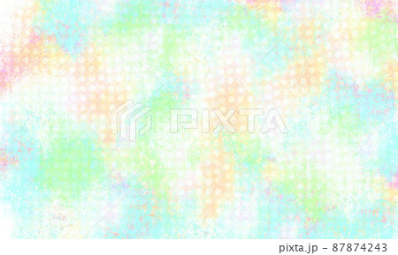 絵の具で描いたようなカラフルなグランジ素材04（水玉柄） 87874243
