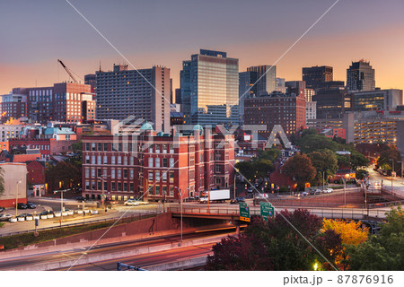 Boston, Massachusetts, USA Cityscape over Highways Boston, Massachusetts, USA Cityscape over Highways 87876916