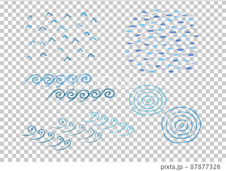 波のイラスト素材セット 87877326