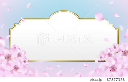 空に桜が舞うタイトルの背景 87877328