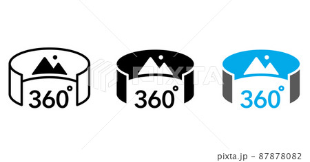 360度パノラマの仮想現実のアイコン 87878082