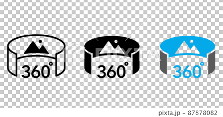 360 degree panoramic virtual reality icon 87878082