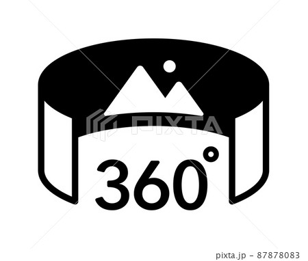 360度パノラマの仮想現実のアイコン 87878083
