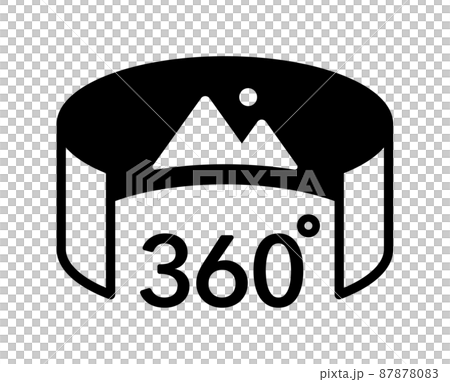 360度パノラマの仮想現実のアイコン 87878083