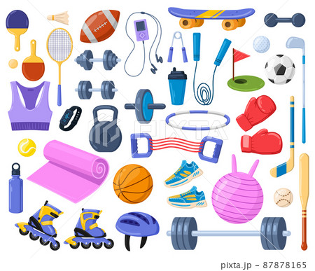 cartoon style sports equipment art illustration 24693038 Vector Art at  Vecteezy