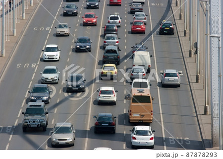 Traffic on road bridge 87878293