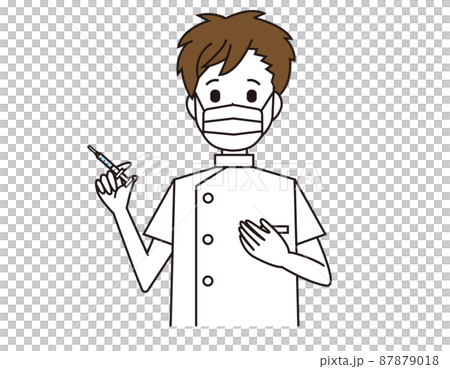 一名男護士,一名醫務工作者的插圖 一名男護士,一名醫務工作者的插圖 87879018