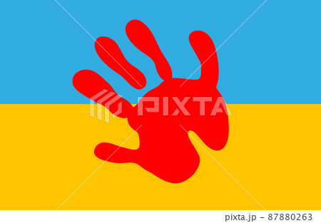 Stop war in Ukraine flag blue-yellow color. No war, stop war. Vector illustration 87880263