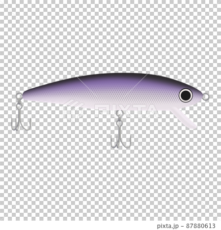 Illustration material of fishing tackle lure minnow (1_8) black and purple 87880613