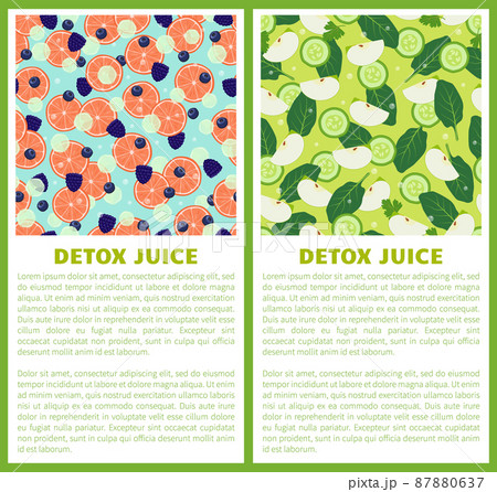 Detox Juice Poster Ingredients of Refreshing Drink Detox Juice Poster Ingredients of Refreshing Drink 87880637
