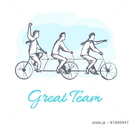 Great Team Poster and People Vector Illustration 87880947