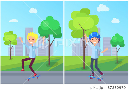 Skateboarding Collection, Vector Illustration Skateboarding Collection, Vector Illustration 87880970