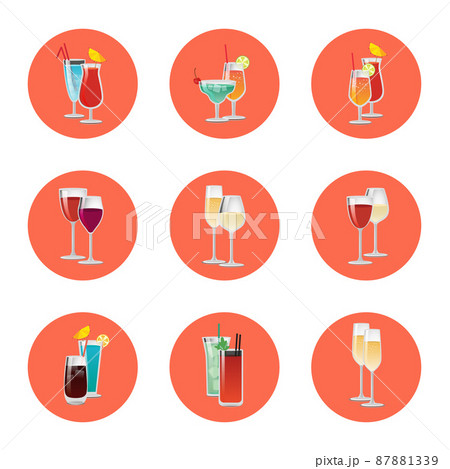 Pair of Cocktails Elite Classical and Exotic Drink 87881339