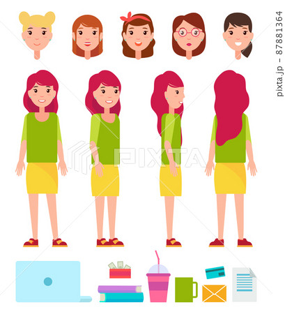 Female Person Constructor Vector Illustration 87881364