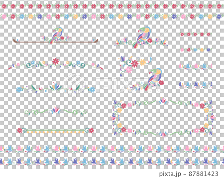 エレガントなフレーム_飾り枠_オトミ刺繍のイメージ_メキシコ_1:1 87881423